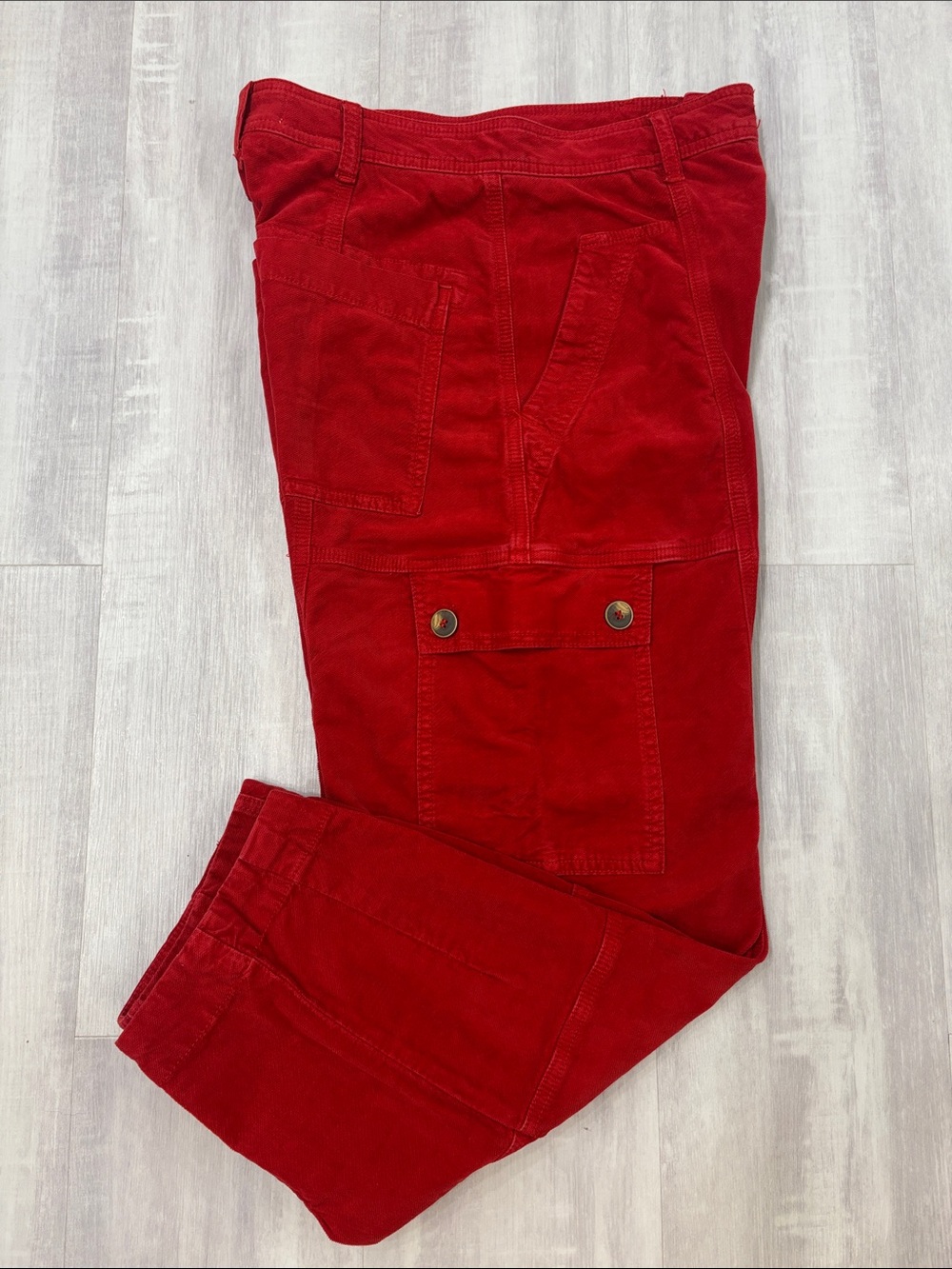 Anthropologie Red Cargo Straight-Leg Pants Size 4